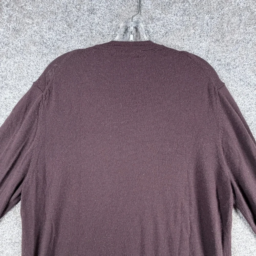 Banana Republic Sweater Mens XL Maroon Wool Crew Neck Ribbed Hem‎ Long Sleeve